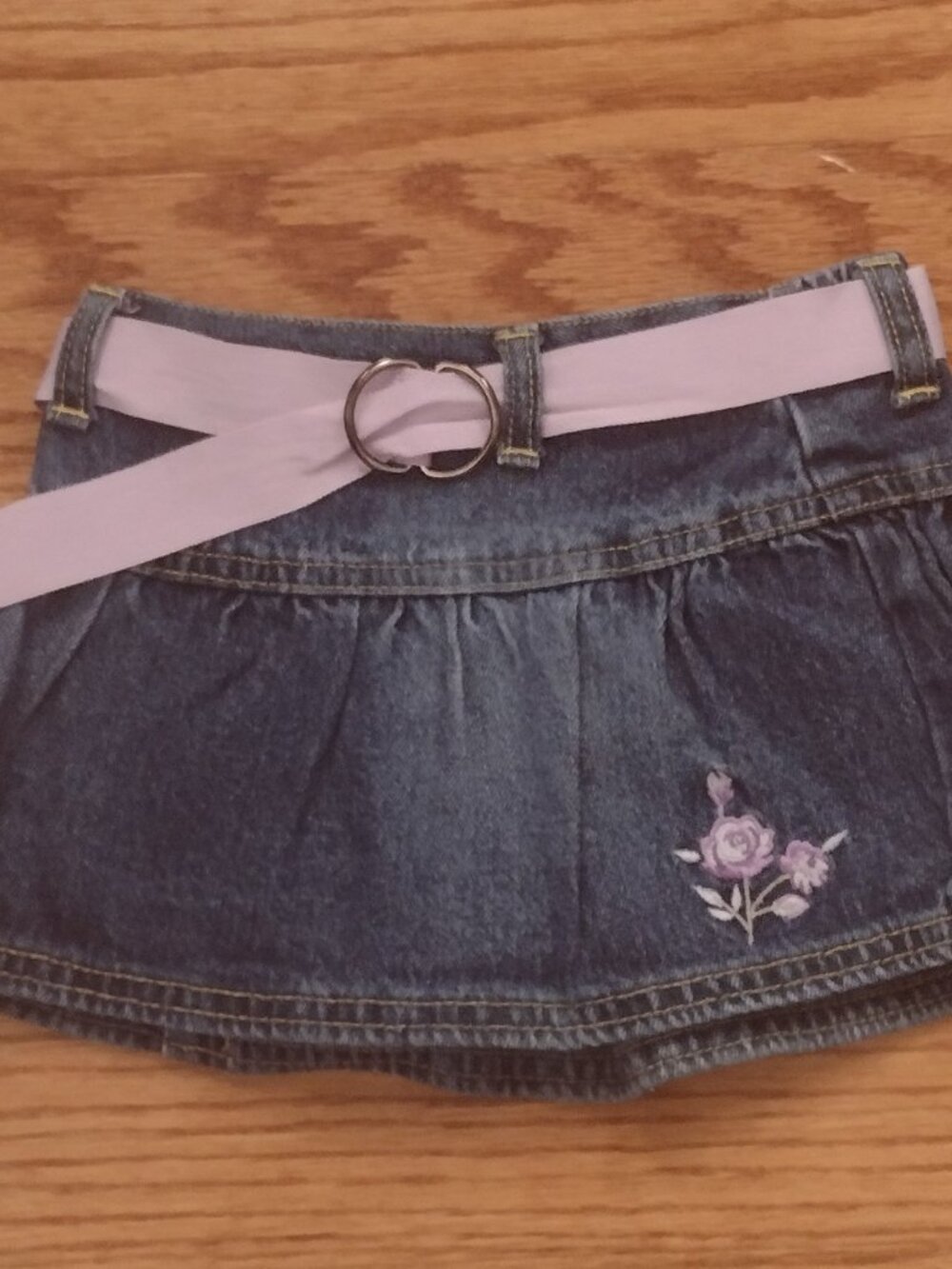 24 M | Embroidered Denim Skort | Disney
